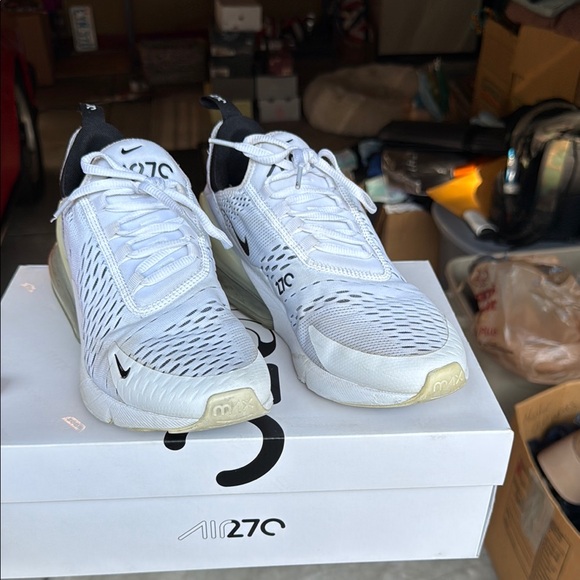 Nike Air Max 270 White and Black Sneakers - Picture 2 of 5
